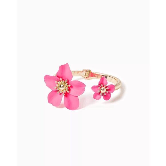 🌺 LILLY PULITZER Oversized Orchid Flower Roxie Pink Bracelet NEW WITH GIFT BAG - Picture 6 of 15